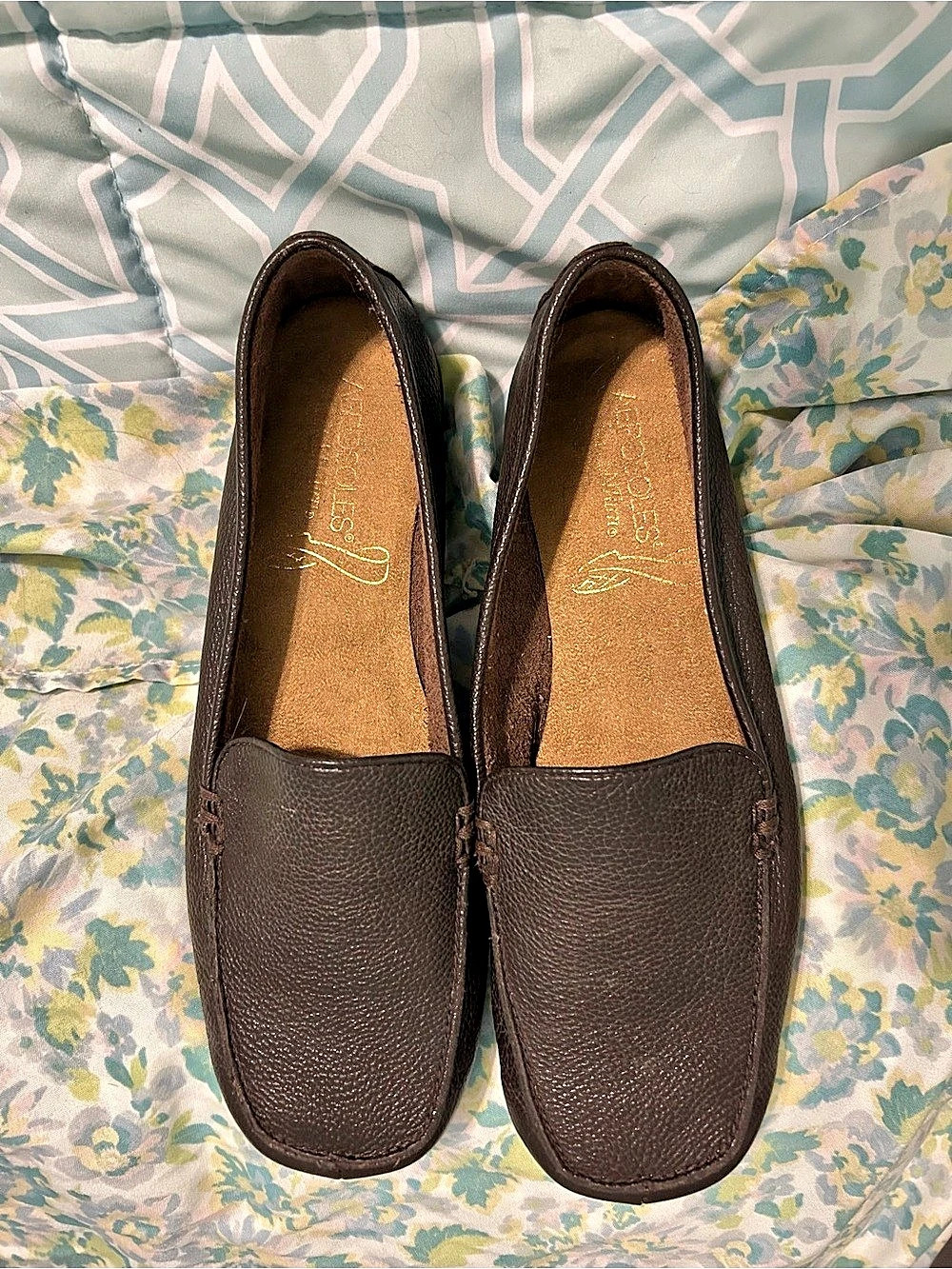 Aerosoles Web Browser Brown Leather Loafers (NWOB)